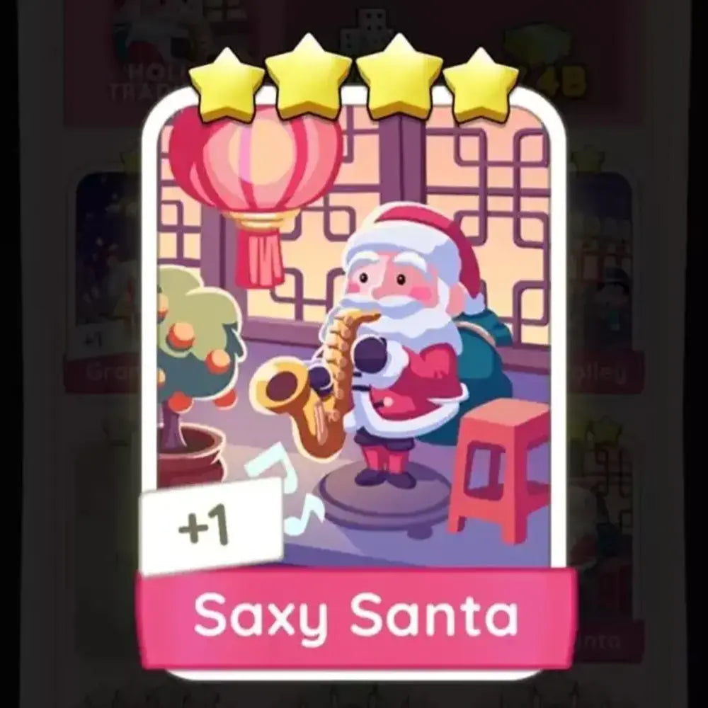 Saxy Santa Monopoly Go Sticker For Sale | Cheap and Fast Delivery